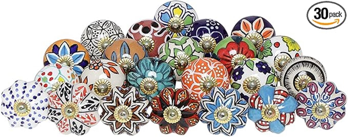 colorful ceramic cabinet handles