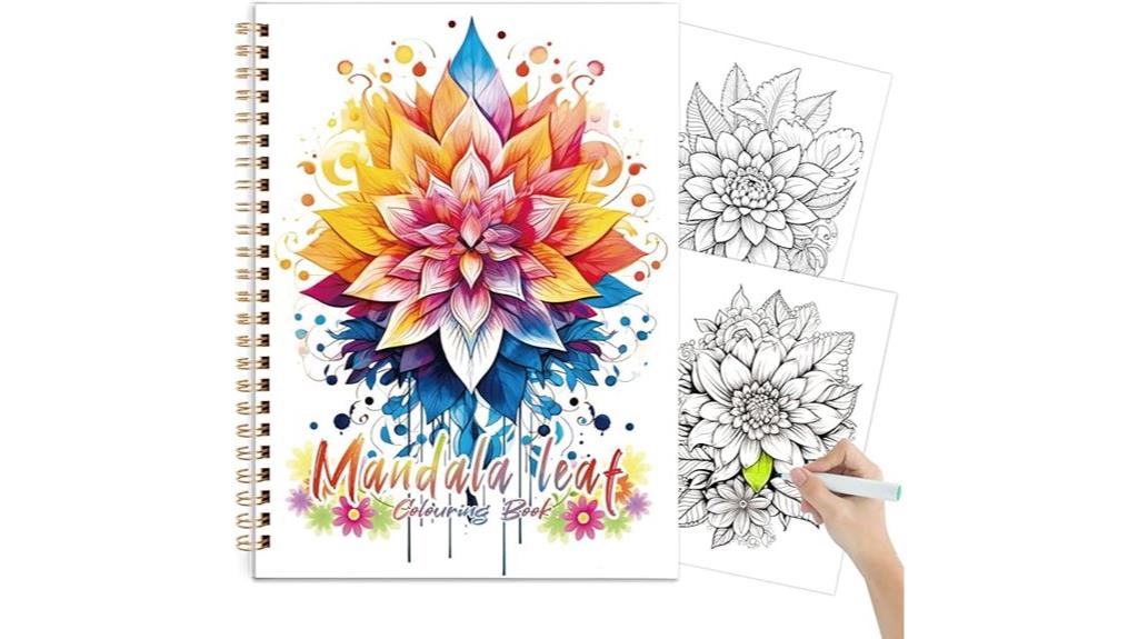 colorful mandala and nature books