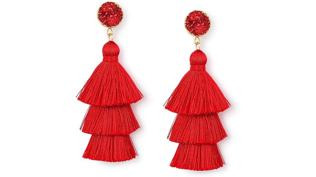 colorful tassel earrings for women