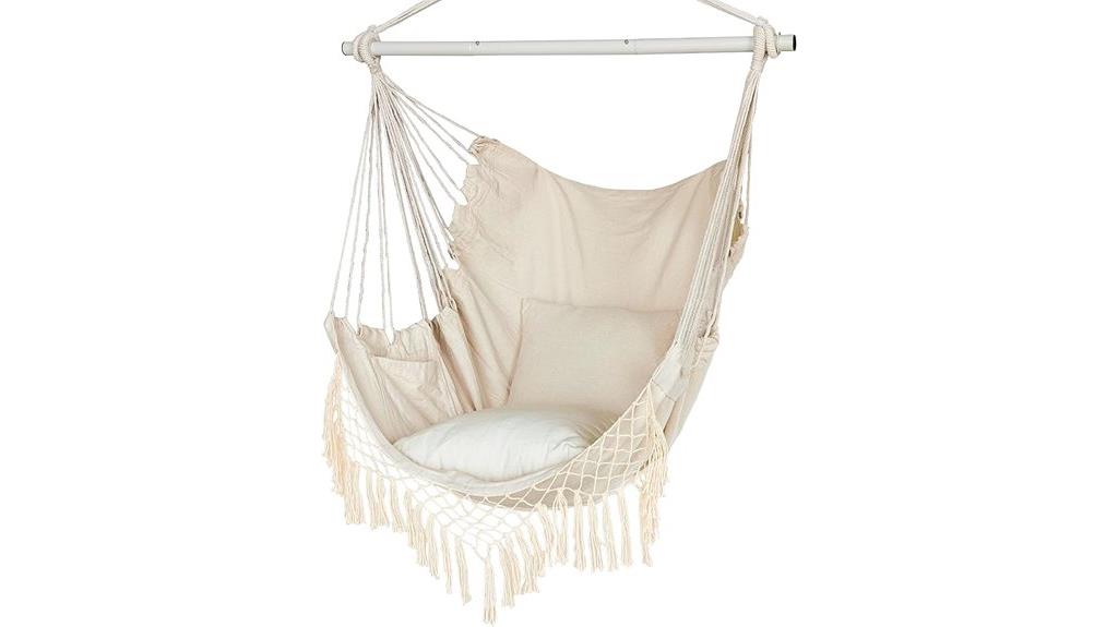 comfortable hammock with cushions