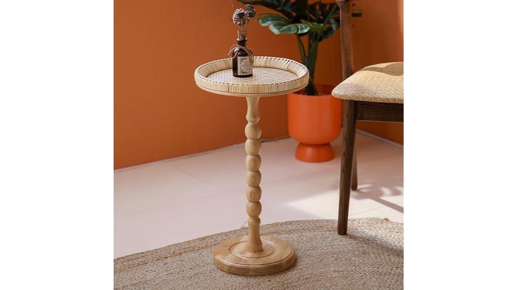 compact rattan drink table