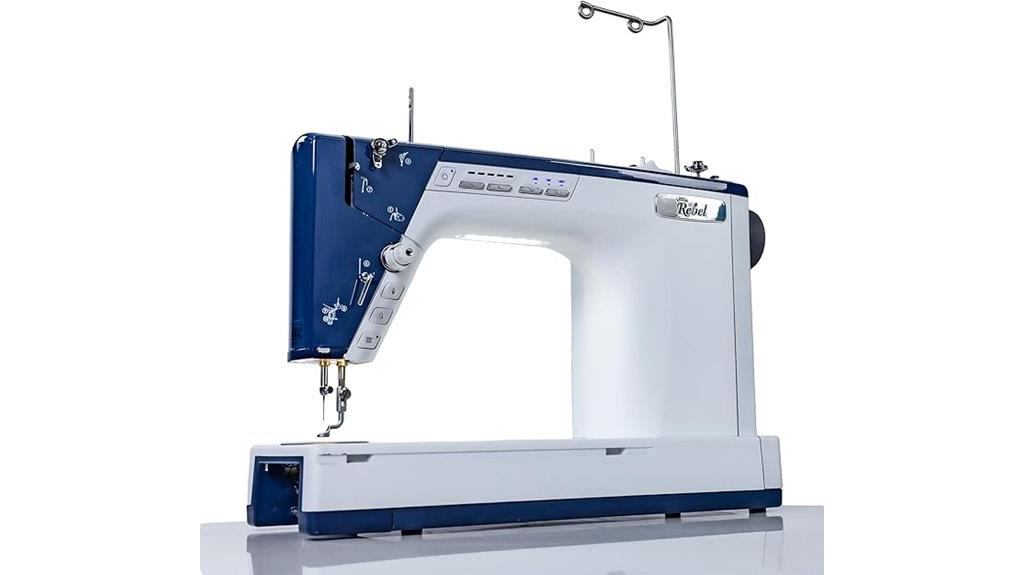 compact sewing machine with stitch regulation