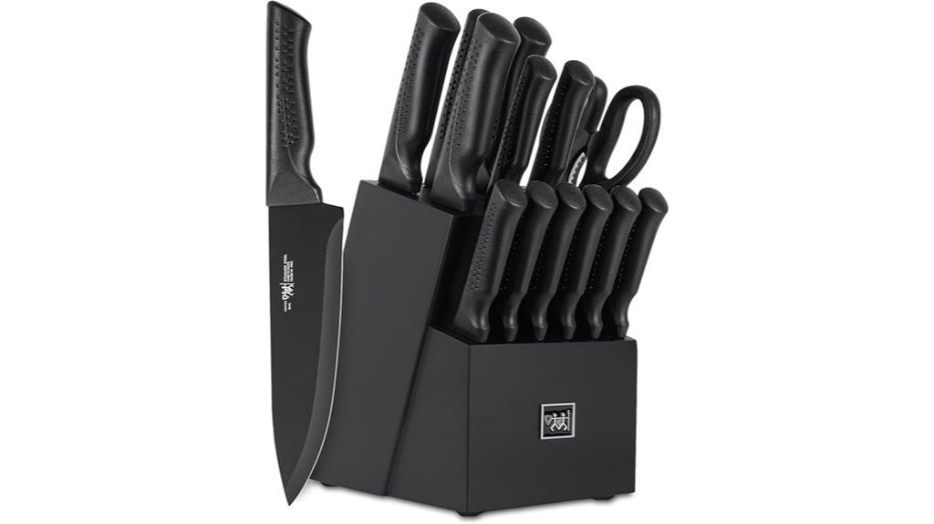 complete knife set with block
