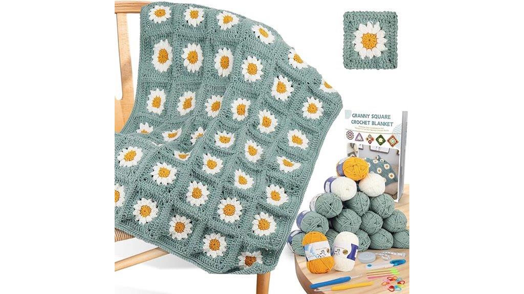 crochet blanket and squares kit