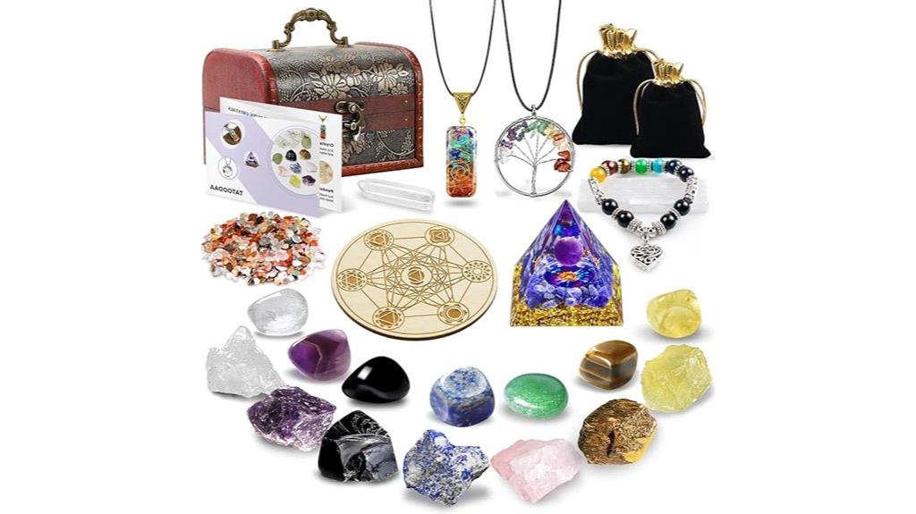 crystal healing stone set