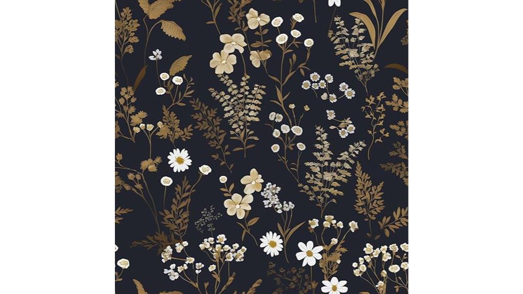dark floral wallpaper mural