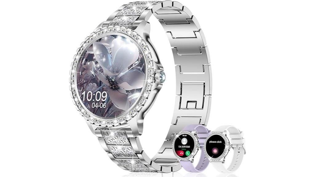 diamond embellished women s smartwatch