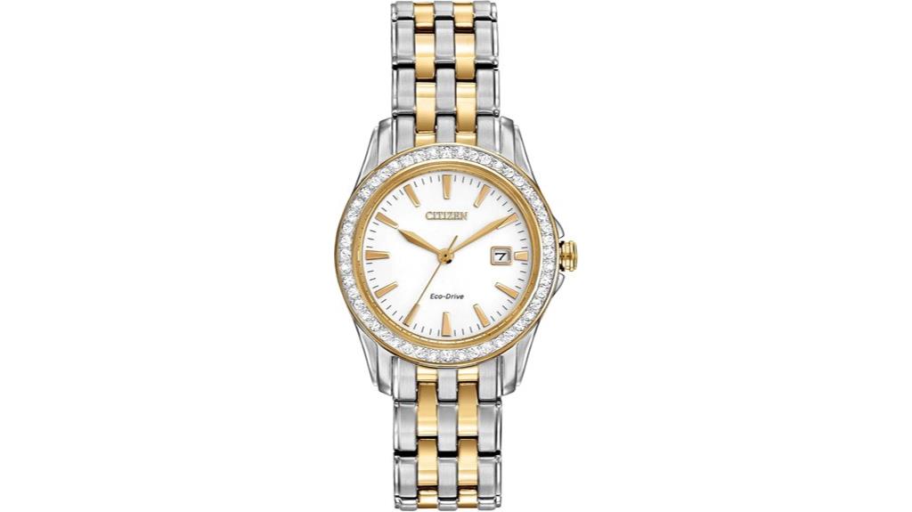 eco drive silver dress watch