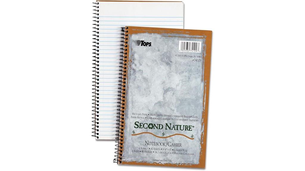 eco friendly college ruled notebook