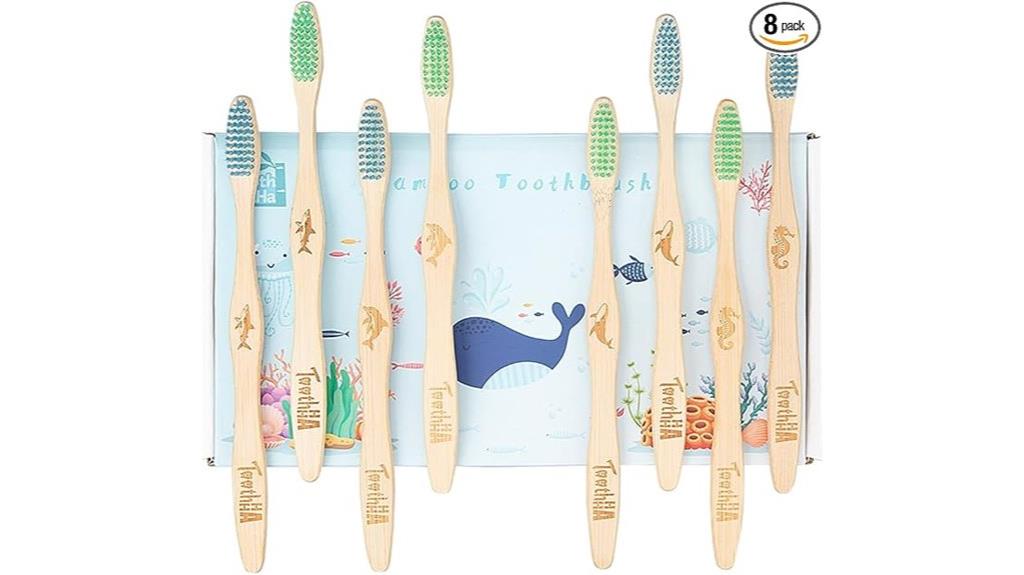 eight pack bamboo toothbrushes