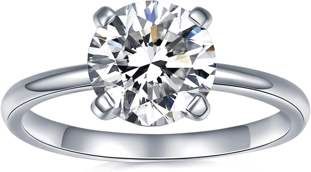 elegant 1ct moissanite engagement ring