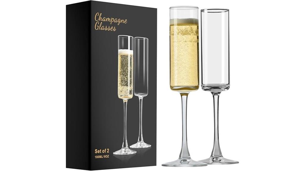 elegant 6oz champagne flutes