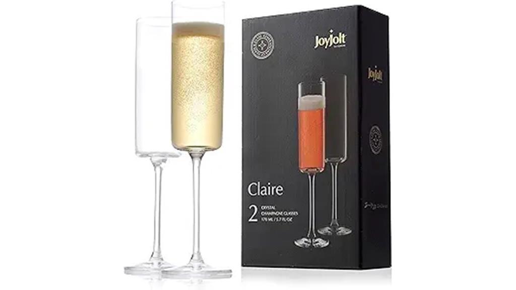 elegant crystal champagne glasses