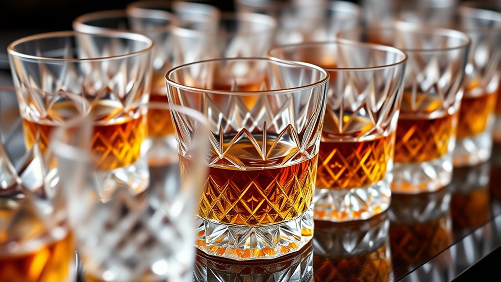 elegant crystal whiskey glasses