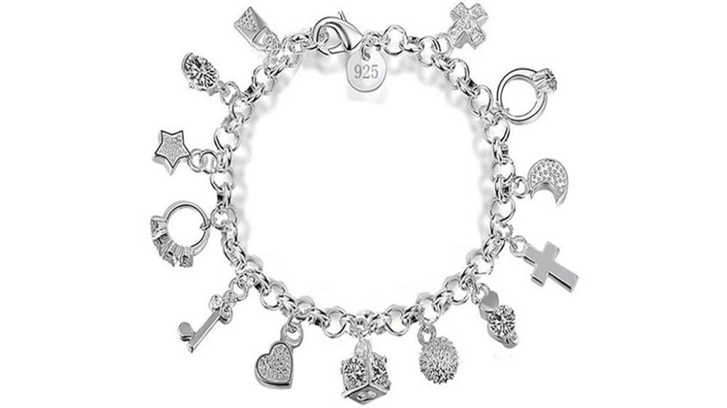 elegant silver charm bracelet