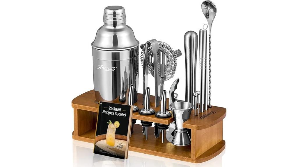 elegant stainless steel bar set