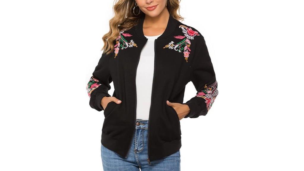 embroidered full zip hoodie