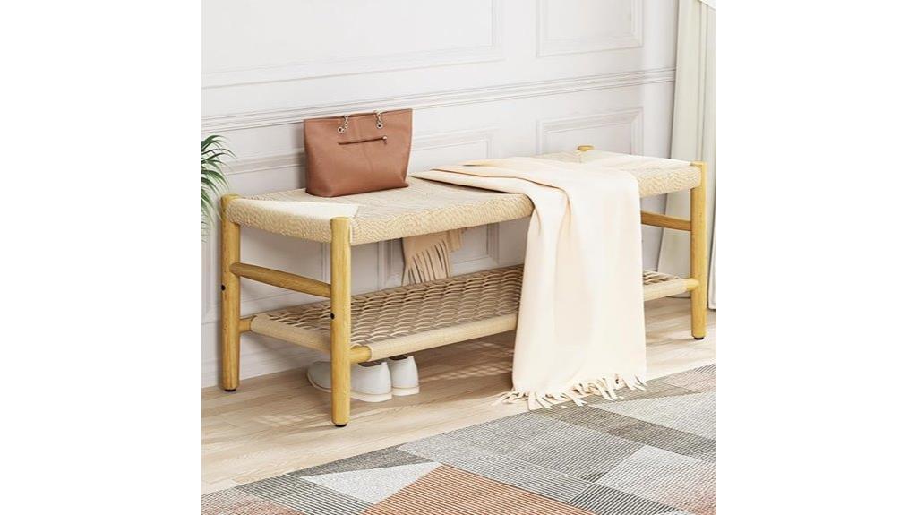 entryway bench with mesh