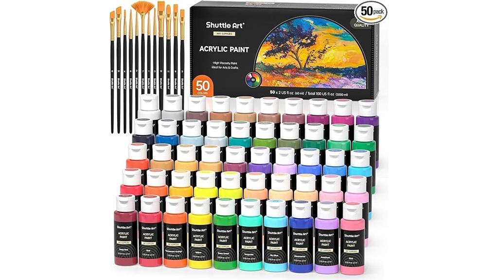 fifty color acrylic paint