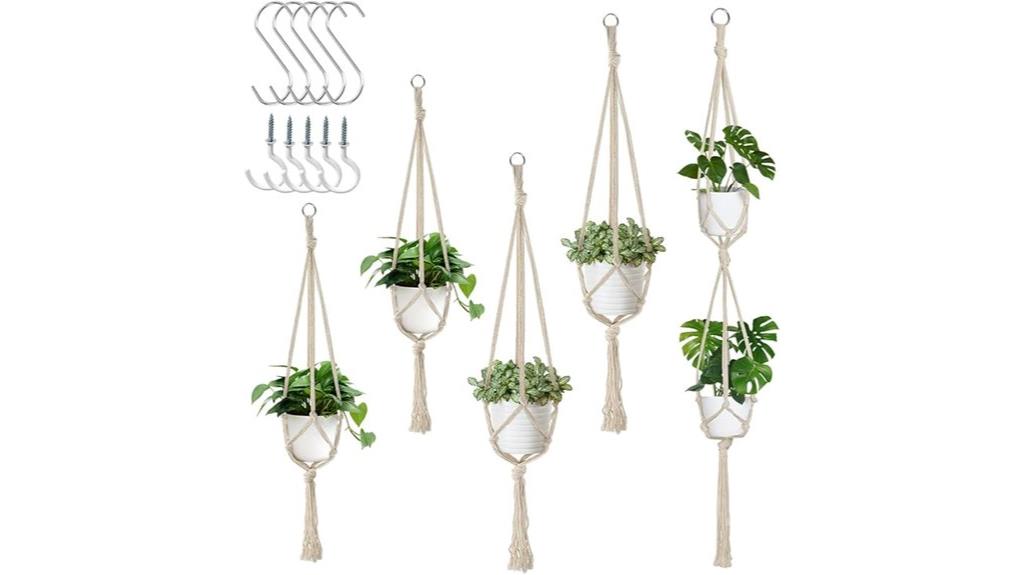 five plant hangers set