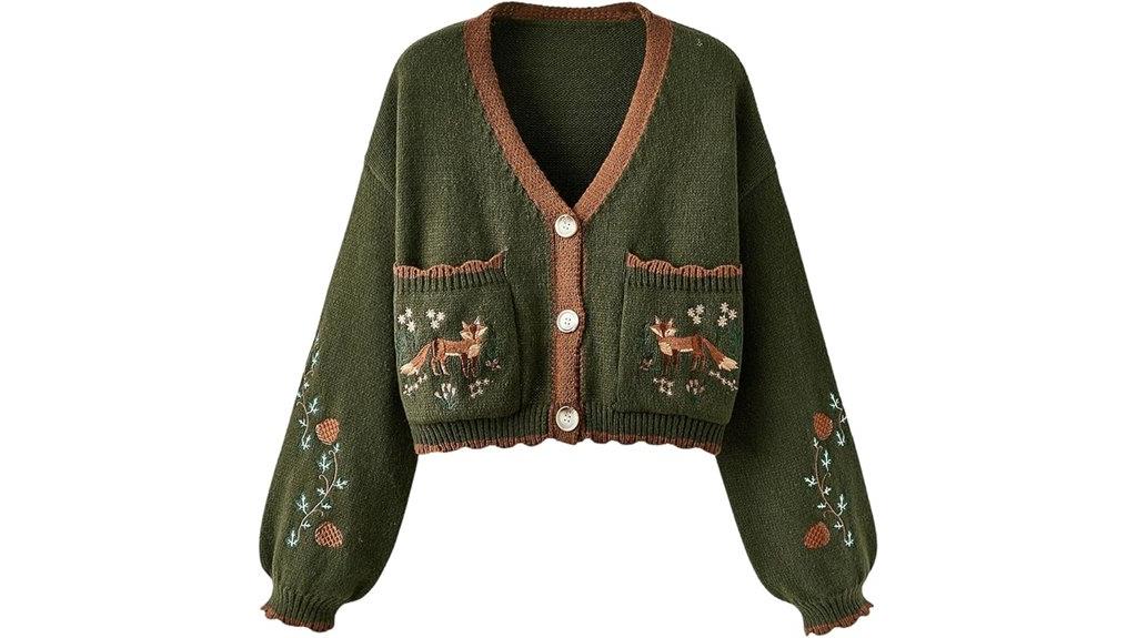 floral embroidered boho cardigan
