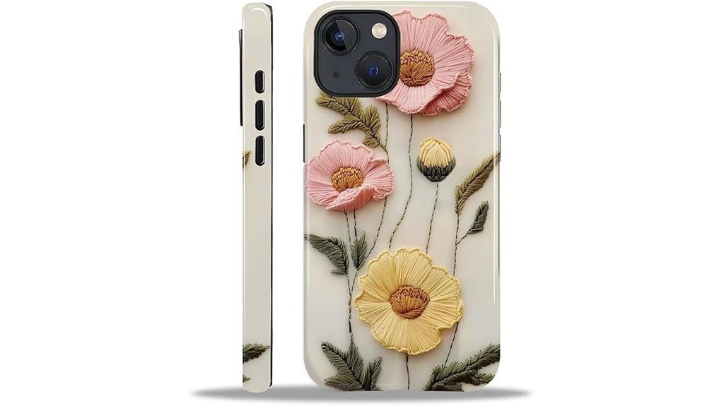 floral hybrid iphone cases