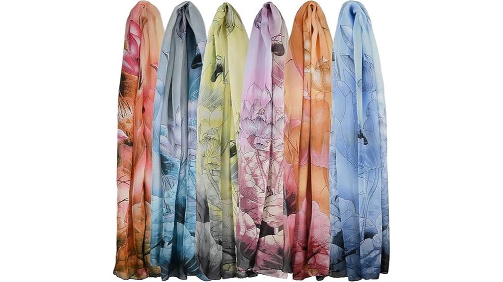 floral summer silk scarves