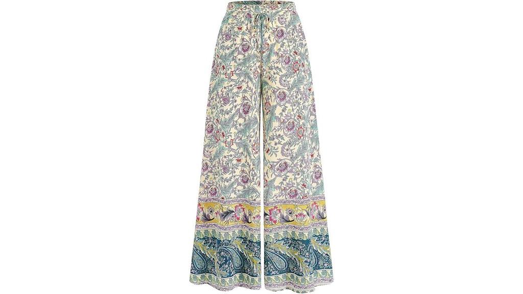 floral wide leg pants