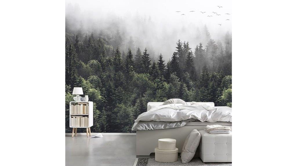 foggy woodland forest wallpaper