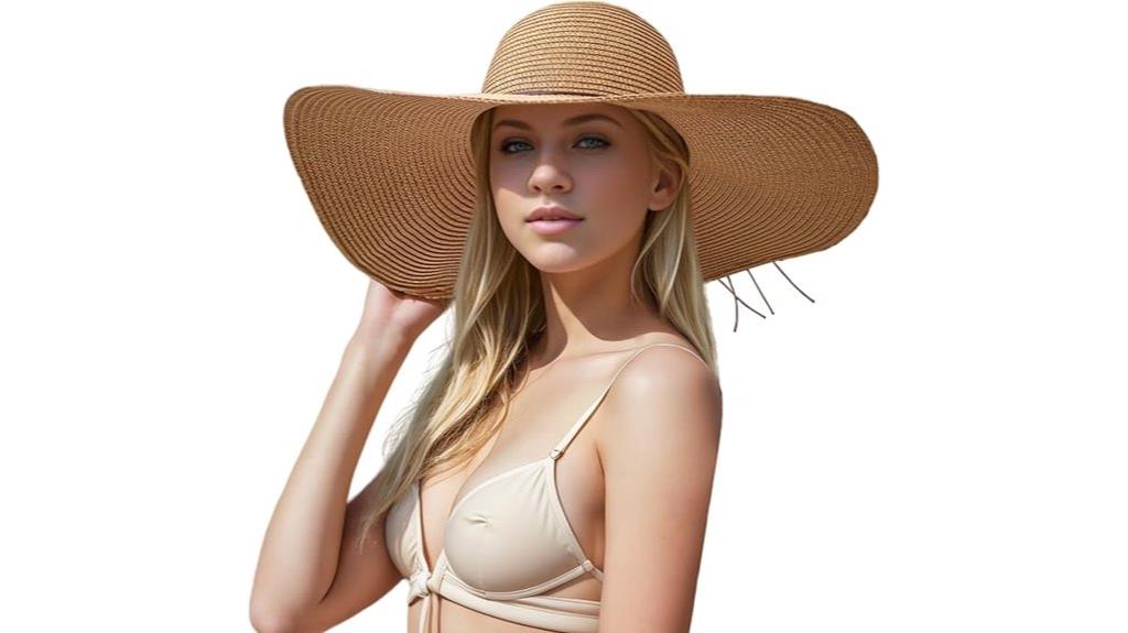 foldable wide brim straw hat