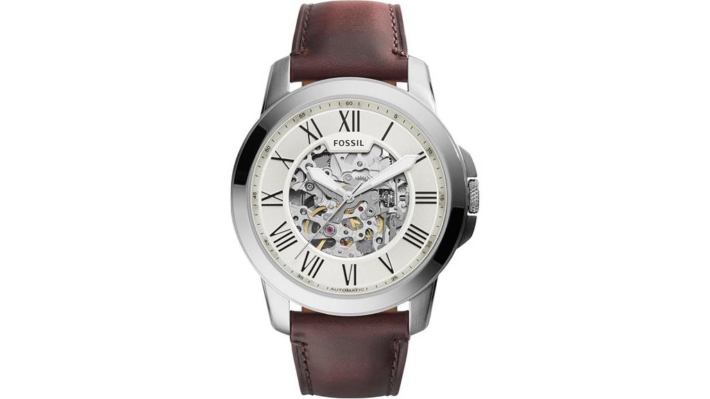 fossil grant leather chronograph