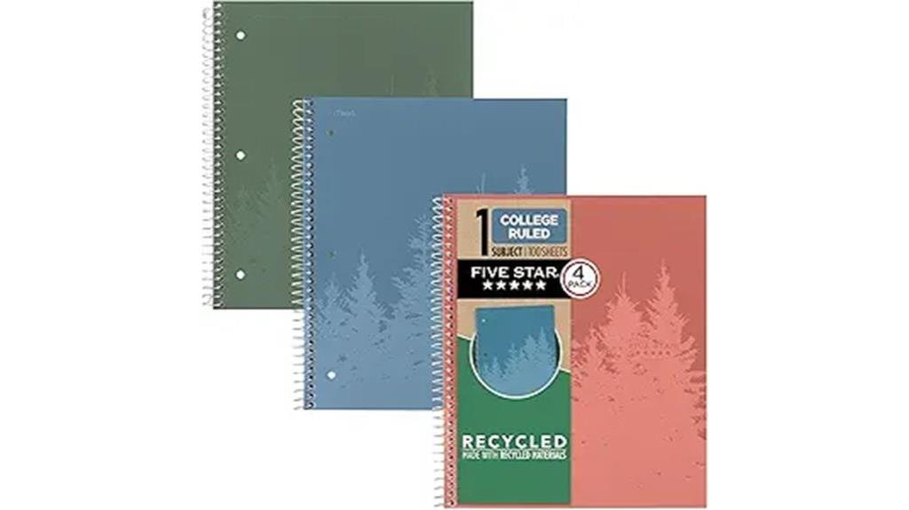 four pack spiral notebooks