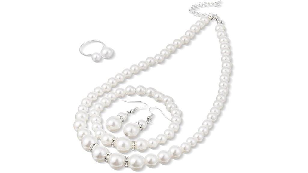 four pearl necklace set