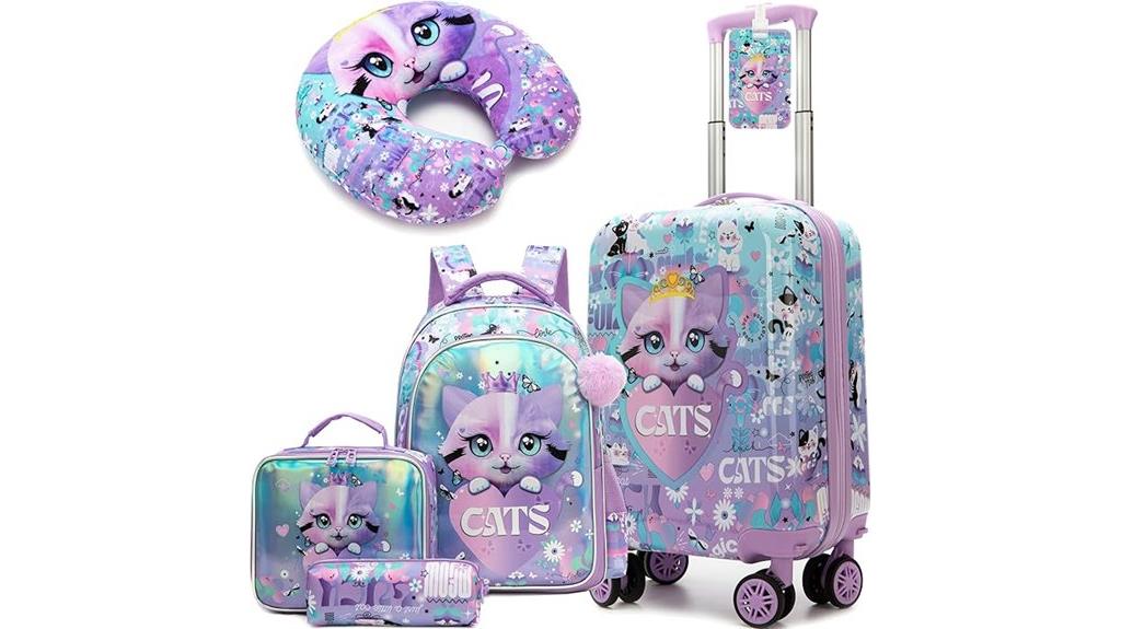 girl s 5 piece suitcase set