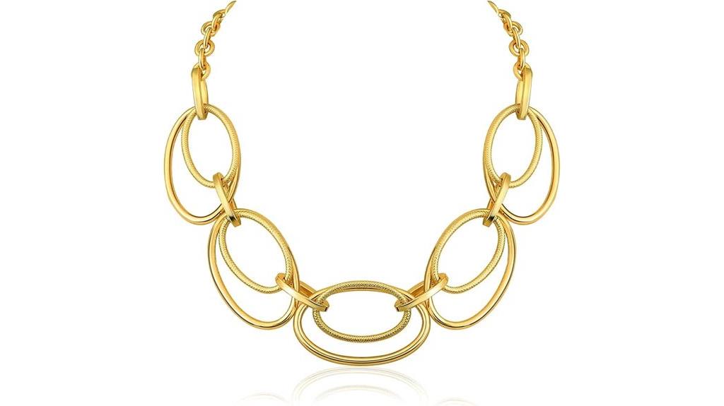 gold plated chunky necklace