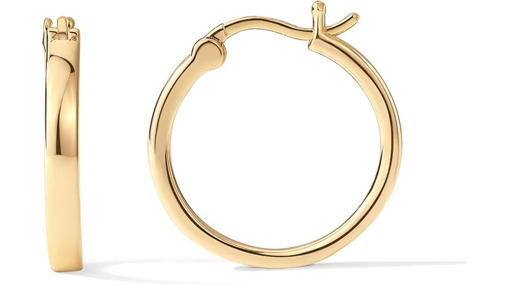 gold plated sterling hoop earrings