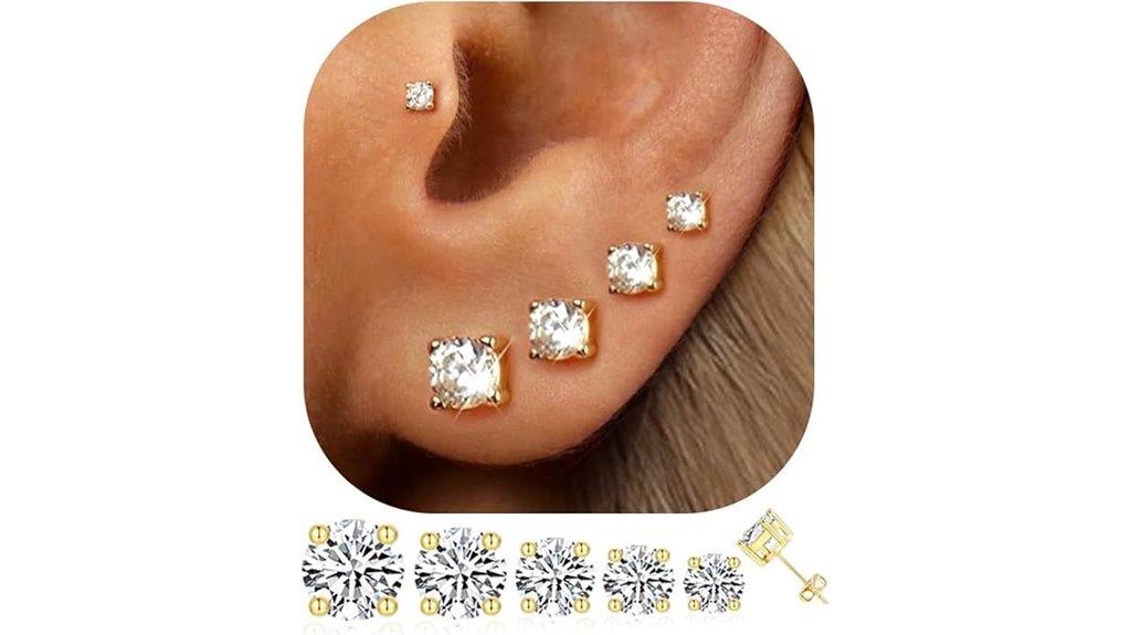 gold plated stud earrings