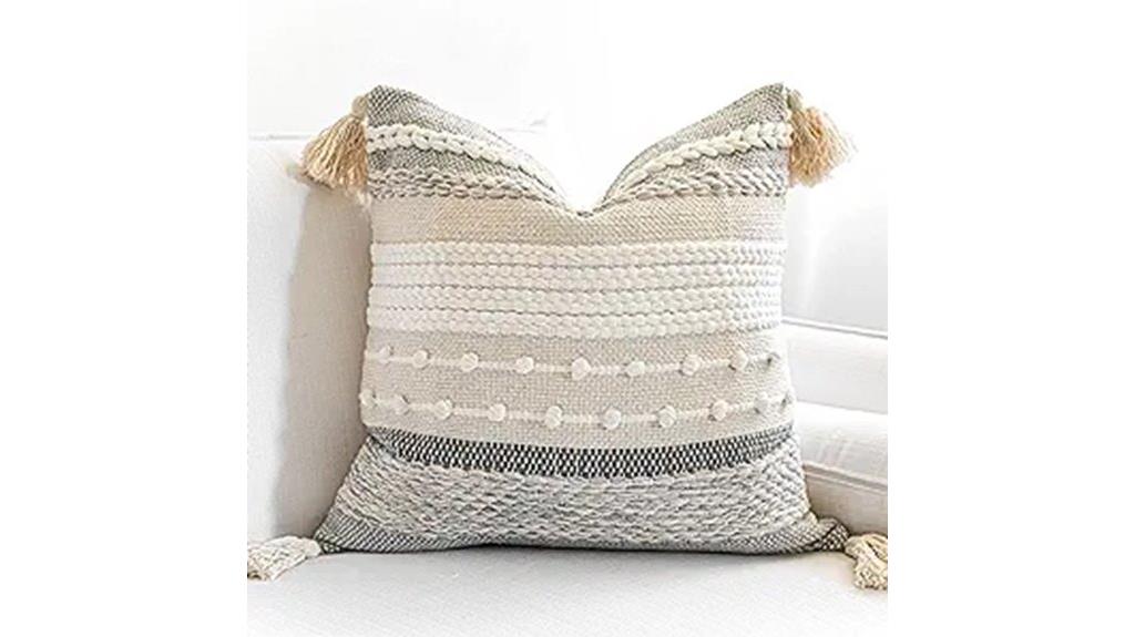 gray boho pillow cover