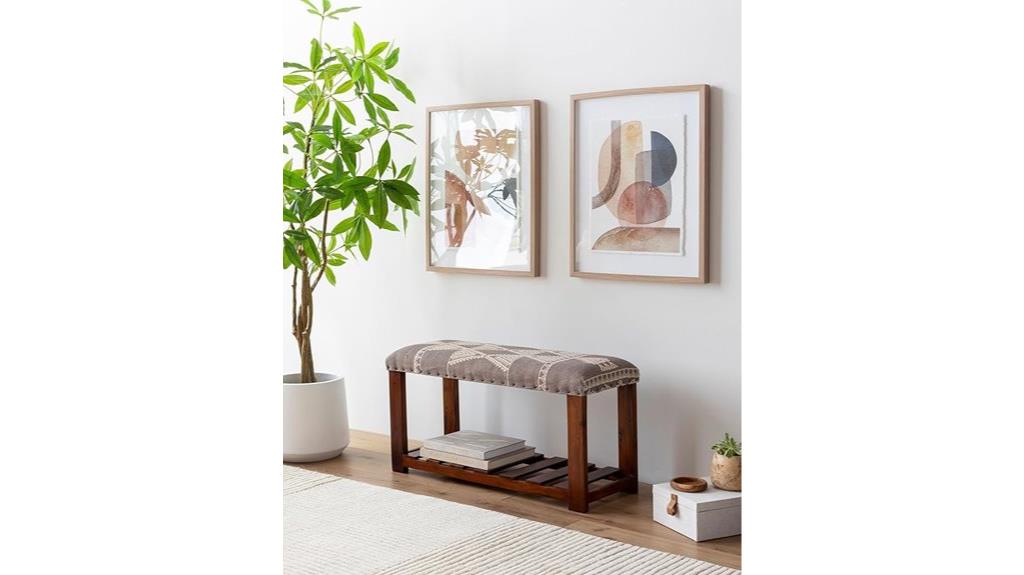 gray upholstered bedroom ottoman