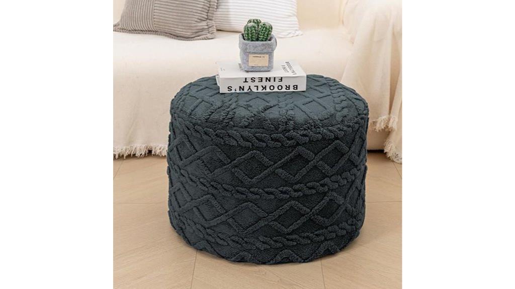 handmade boho circular pouffe