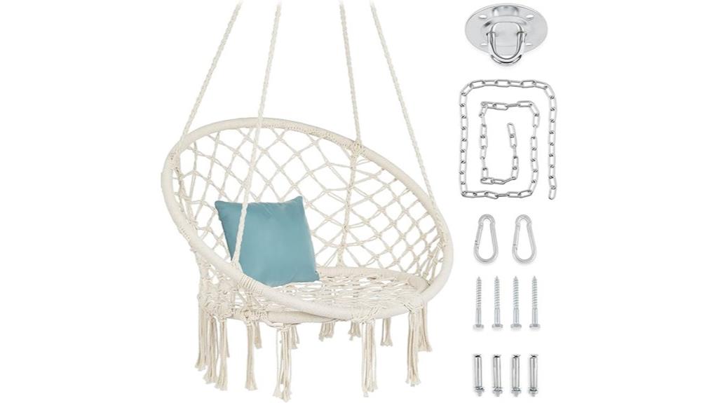 handwoven cotton hanging chair