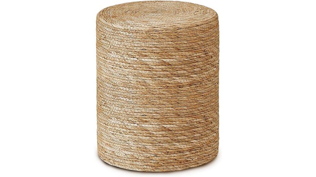 handwoven seagrass ottoman