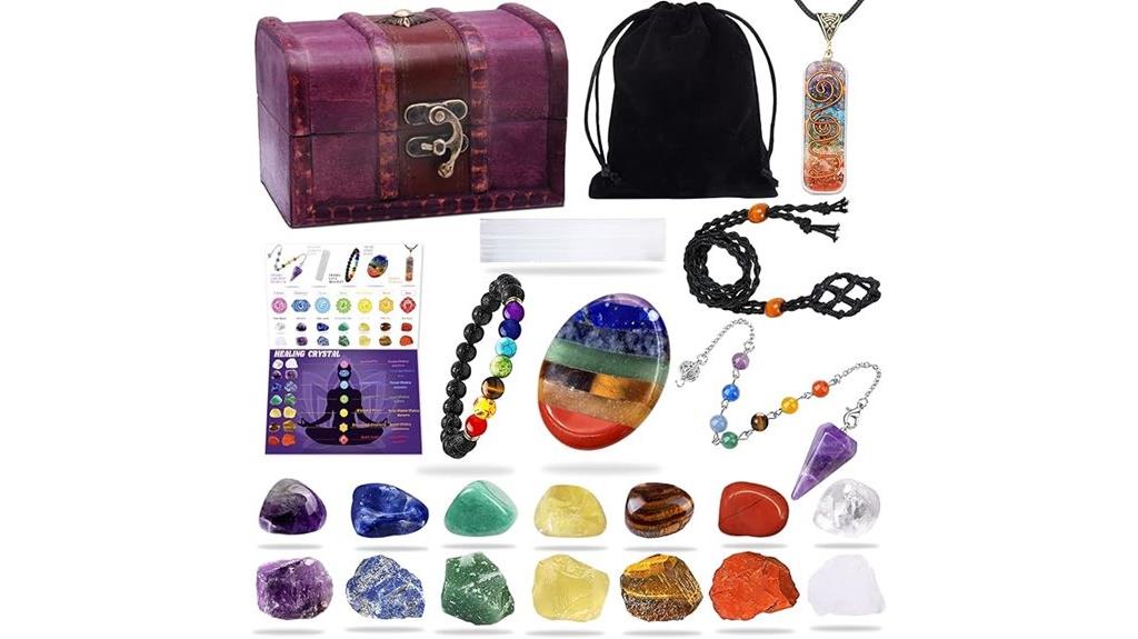 healing crystals with accessories
