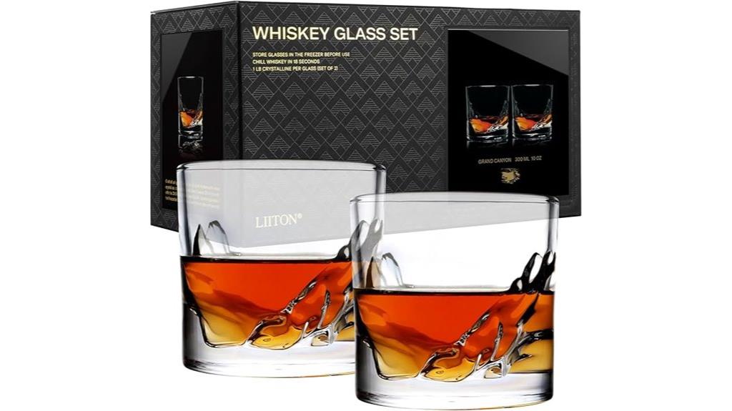heavy crystal whiskey glasses