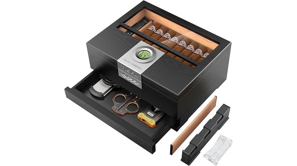 humidor with digital accessories