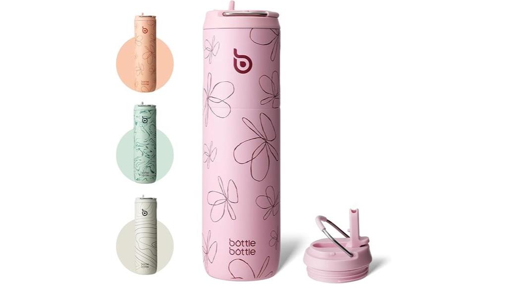 insulated 24oz bottle with straw