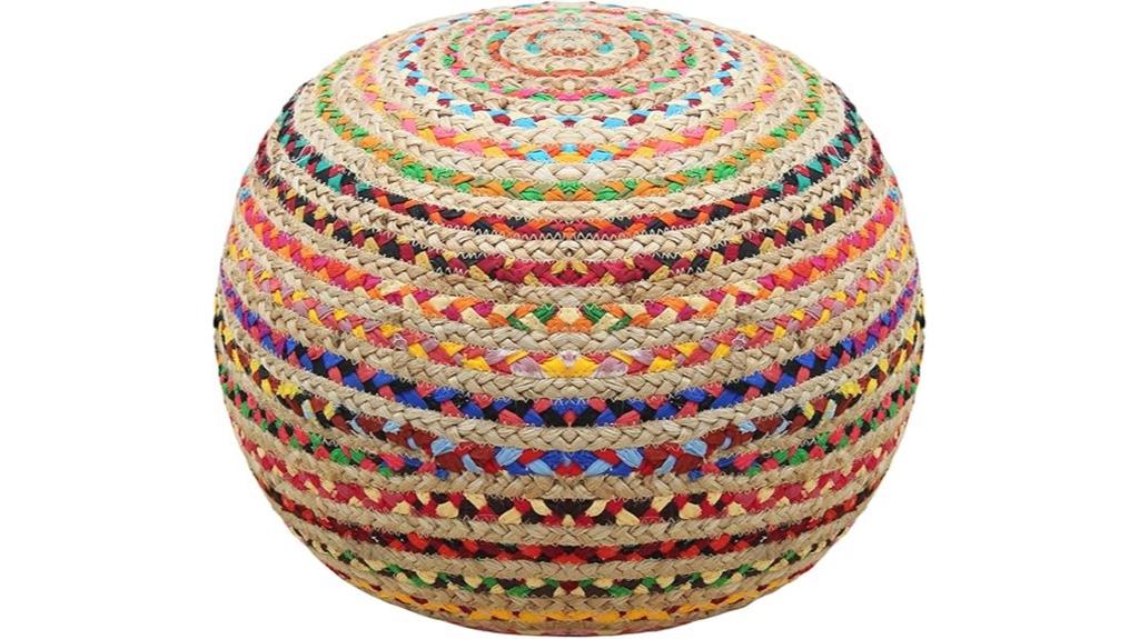 jute cotton moroccan pouf