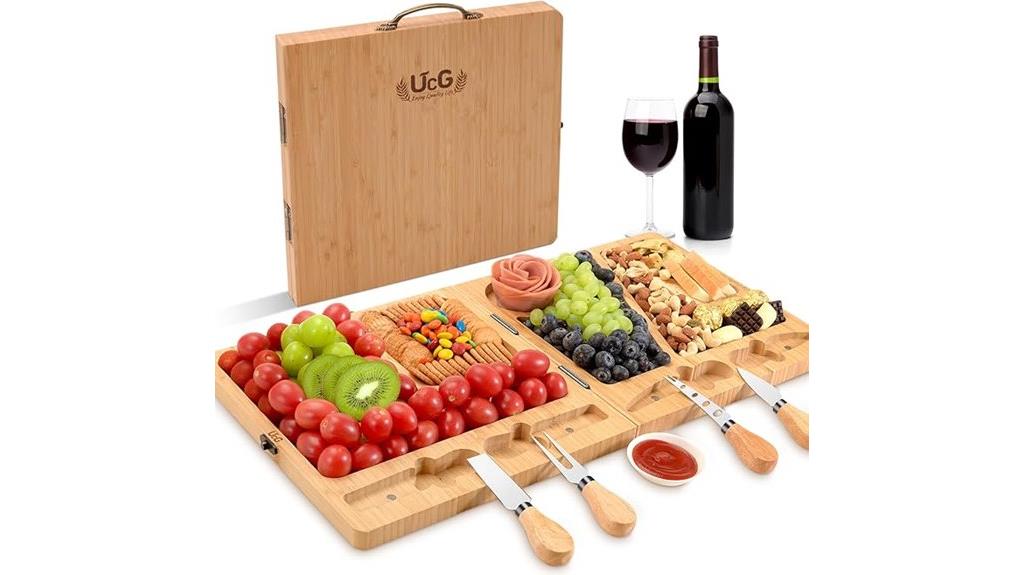 large bamboo cheese platter
