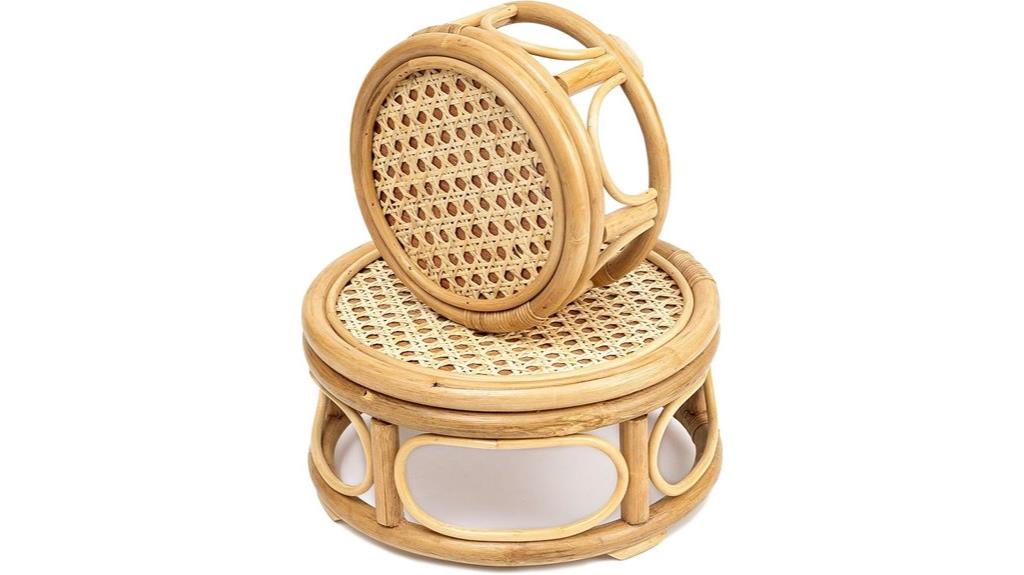 large rattan round plant stands