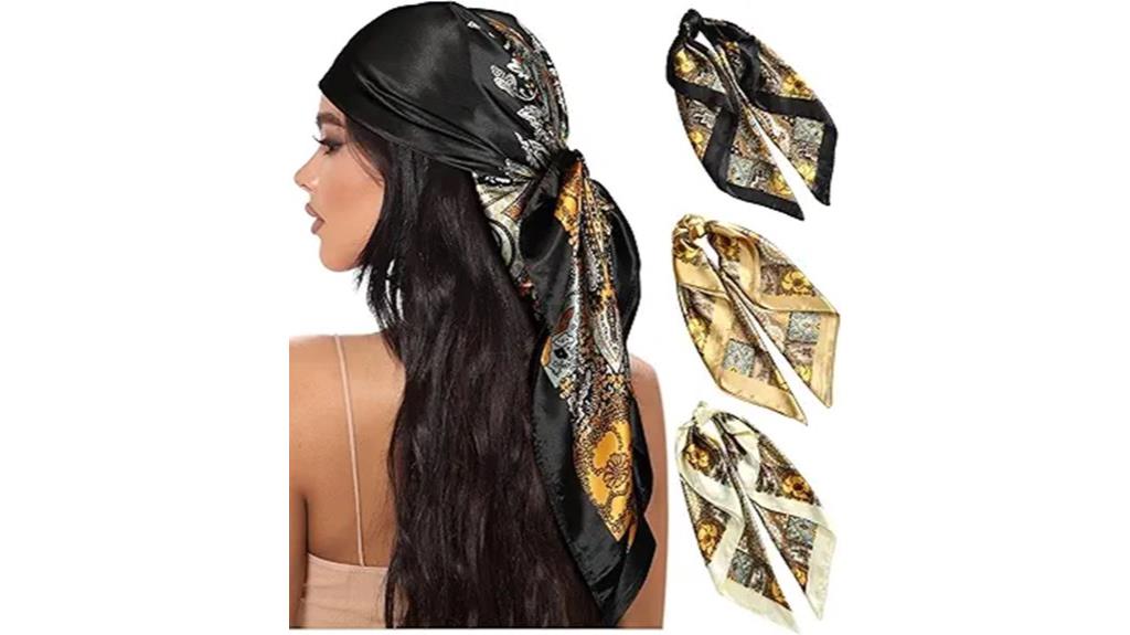 large satin head scarves